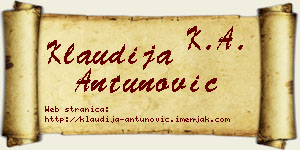 Klaudija Antunović vizit kartica